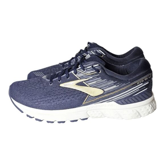 BROOKS Adrenaline GTS 19 'Navy Gold' Running Shoes Size 12D - Picture 2 of 11